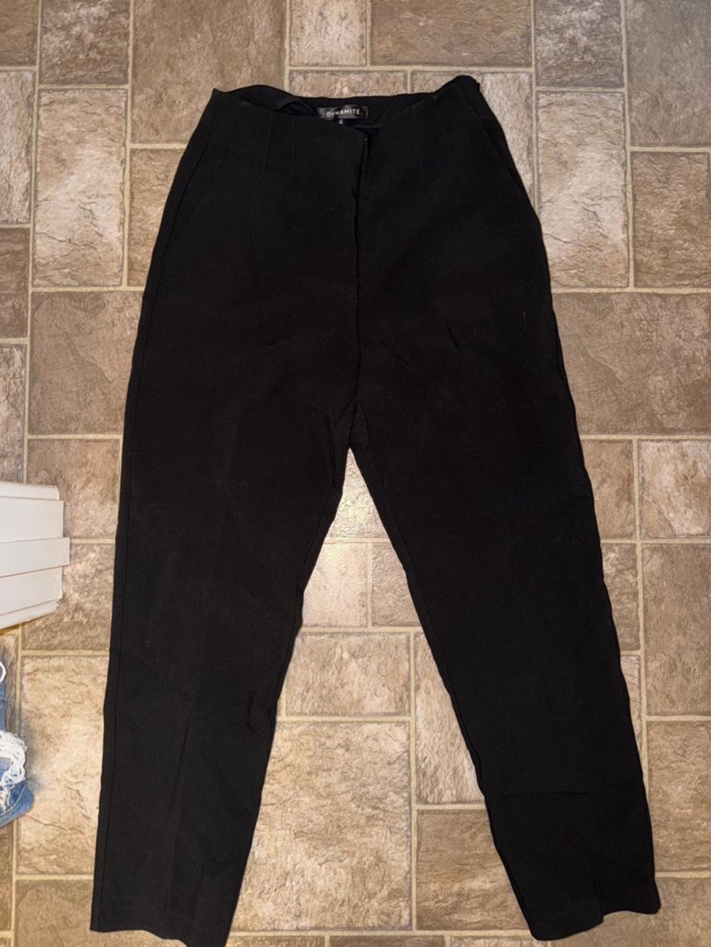 Dynamite Black High-Waist Tapered Pants